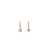 14k Two Toned 1.00ct F VS2 Round Diamond Drop Earrings